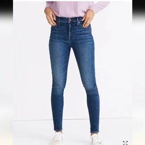 Madewell women's 10" high-rise skinny jeans, blue denim, stretch, size 26.